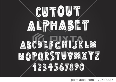 hand drawn alphabet, letters and numbers on... - Stock Illustration ...