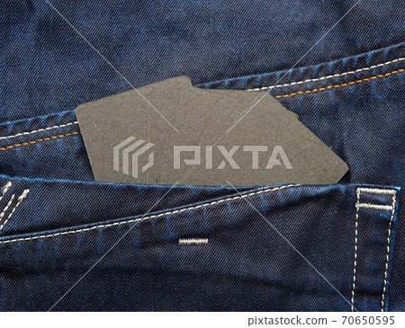 blank black paper business cards in the back pocket 70650595