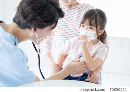 Girl undergoing medical examination Girl undergoing medical examination 70650611