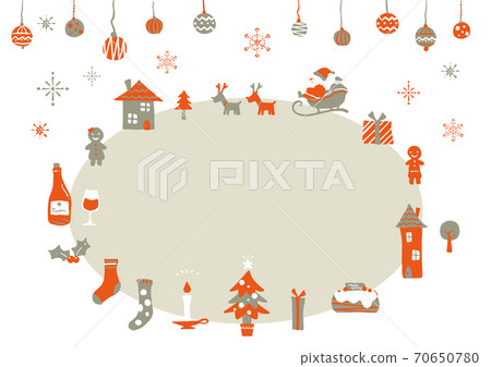 Simple and fashionable Christmas frame in red and gray Simple and fashionable Christmas frame in red and gray 70650780