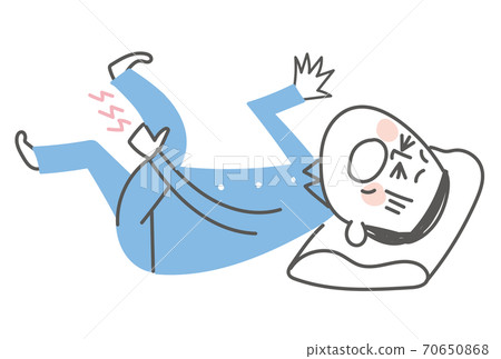 一個男人因睡覺時翻身而劇烈疼痛地醒來 70650868
