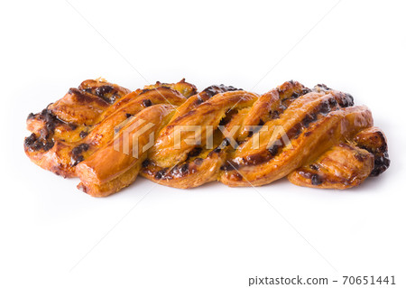 Homemade braid chocolate isolated on white background.  70651441