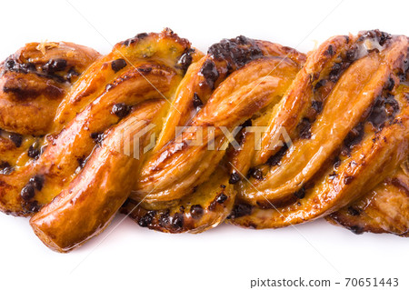 Homemade braid chocolate isolated on white background.  70651443