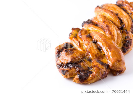 Homemade braid chocolate isolated on white background.  70651444