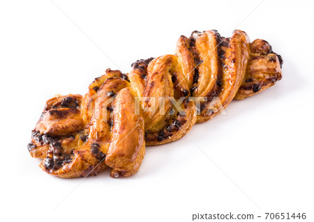 Homemade braid chocolate isolated on white background.  70651446