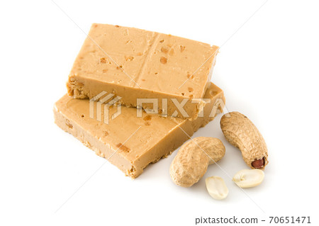 Peanut Christmas nougat isolated on white background. Typical Spanish. Peanut Christmas nougat isolated on white background. Typical Spanish. 70651471