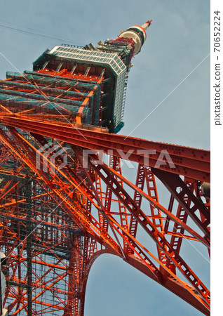 Famous Tokyo Tower situates in the central Tokyo in the morning. The tower is a communications tower 70652224