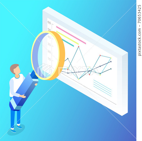Researching with Magnifier of Graph Report Vector Researching with Magnifier of Graph Report Vector 70653425