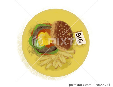 Hand drawn illustration of delicious hamburger 70653741