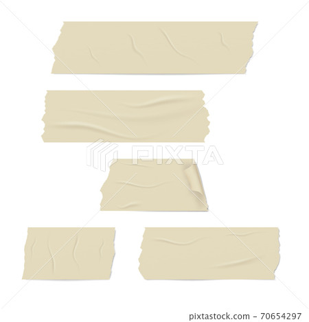 Slices of a adhesive tape with shadow and wrinkles. 70654297