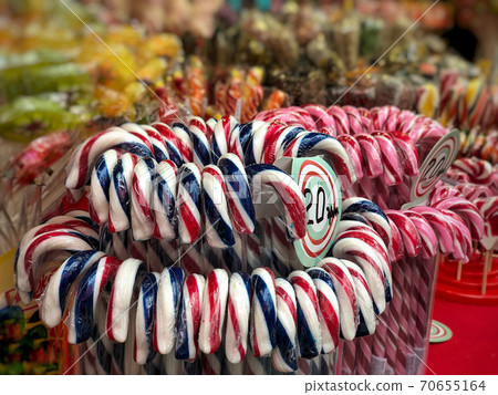 colorful stick candies on table colorful stick candies on table 70655164