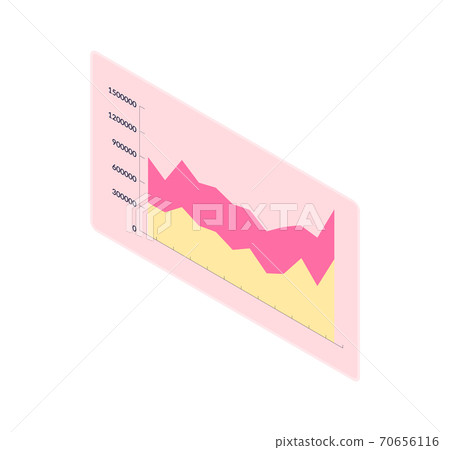 Pink Chart with Horizontal Increase Scale Vector 70656116