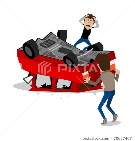 People worried about overturned cars 70657407