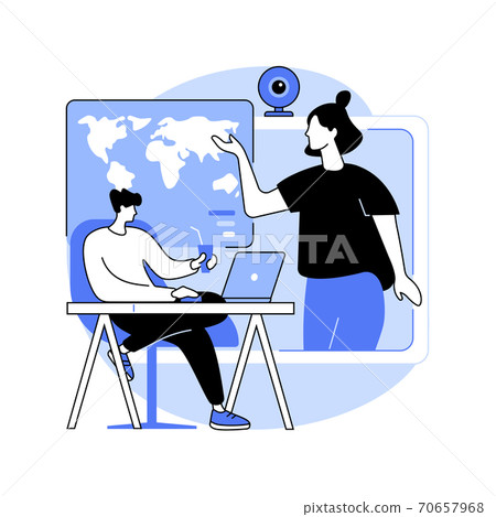 Online tutoring app and software abstract concept vector illustration. 70657968