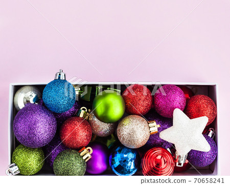 Colorful Christmas balls for holiday background Colorful Christmas balls for holiday background 70658241