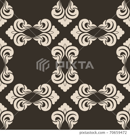 Seamless vector decorative pattern in beige color with empty rhombuses on a brown background. Seamless vector decorative pattern in beige color with empty rhombuses on a brown background. 70659472