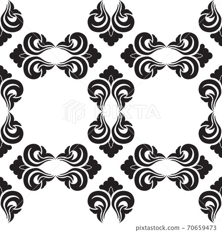 Seamless vector decorative pattern in black color with empty rhombuses on a white background. Seamless vector decorative pattern in black color with empty rhombuses on a white background. 70659473