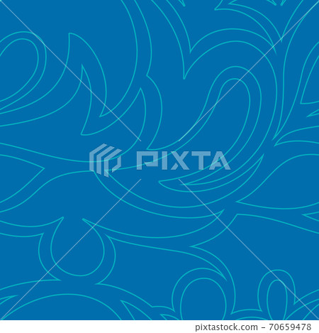 Vector seamless pattern of abstract shapes in a linear style of turquoise color isolated on a blue background.Blank for decoration.Print for fabrics and wrapping paper. Vector seamless pattern of abstract shapes in a linear style of turquoise color isolated on a blue background.Blank for decoration.Print for fabrics and wrapping paper. 70659478