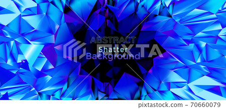 Abstract blue purple shatter backround with dark blank space 70660079