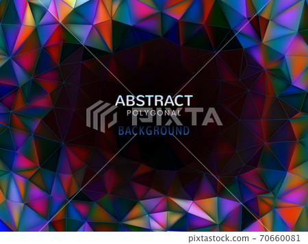 Abstract colorful low poly element with dark space BG Abstract colorful low poly element with dark space BG 70660081