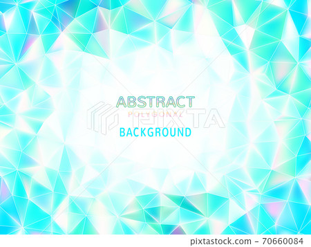 Abstract colorful green low poly element with white space BG 70660084