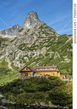 Mountain cottage, Green tarn valley, High Tatras mountains, Slovakia Mountain cottage, Green tarn valley, High Tatras mountains, Slovakia 70660130
