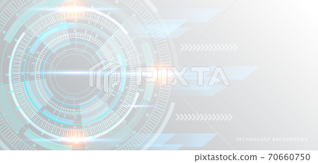 Abstract template technology futuristic blue and gray gear circles with geometric elements on gray background. Abstract template technology futuristic blue and gray gear circles with geometric elements on gray background. 70660750