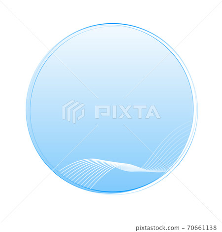 Streamlined delicate blue line round frame_water_wind_ventilation 70661138