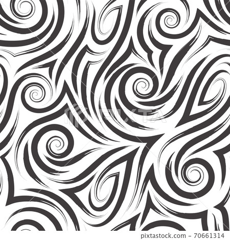Vector black seamless pattern of spirals and... - Stock Illustration ...