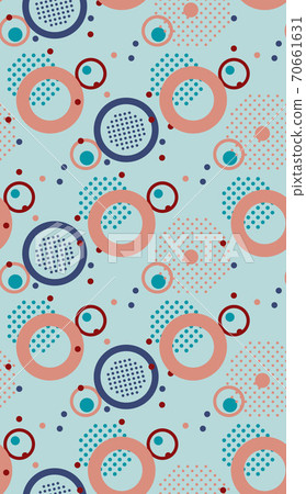 Seamless abstract pattern with the image of circles, bubbles, dots. Geometric vector design for web banner, business presentation, brand package, fabric, print, wallpaper. 70661631