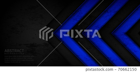 Abstract technology geometric arrows blue and black with grunge texture background. Abstract technology geometric arrows blue and black with grunge texture background. 70662150