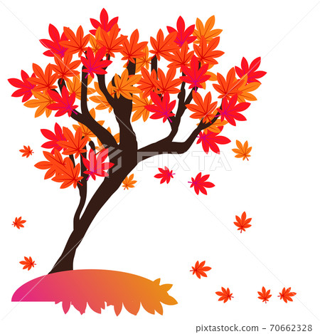 Red autumn leaves tree illustration Red autumn leaves tree illustration 70662328