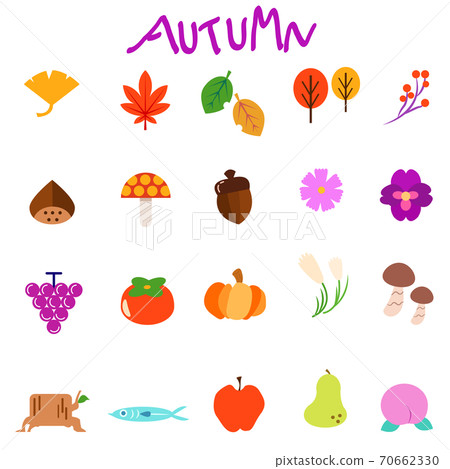Autumn illustration icon material set Autumn illustration icon material set 70662330