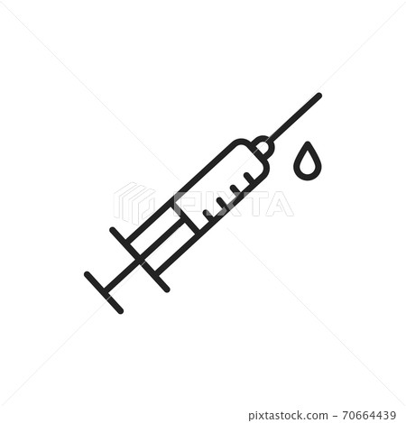 General blood analysis black line icon. Medical and scientific concept. General blood analysis black line icon. Medical and scientific concept. 70664439