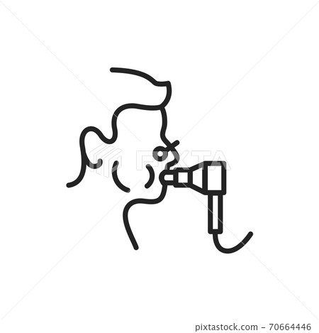Functional pulmonary test black line icon. Outline pictogram 70664446