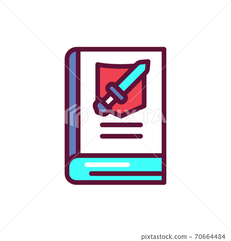 History book color line icon. Vector illustration 70664484