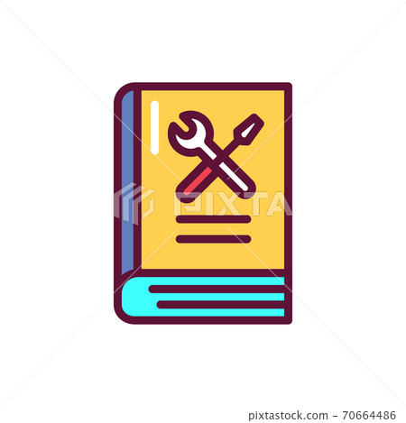 Repair knowledge book color line icon. Vector illustration 70664486
