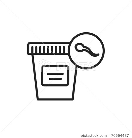 Semen analysis black line icon. Laboratory diagnostics.  70664487