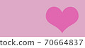 Valentine's day greeting card. Purple heart on pink background; Space for text 70664837