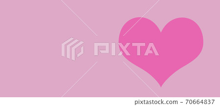 Valentine's day greeting card. Purple heart on pink background; Space for text Valentine's day greeting card. Purple heart on pink background; Space for text 70664837
