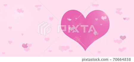 Valentine's day greeting card. Pink and purple hearts on pink background Valentine's day greeting card. Pink and purple hearts on pink background 70664838