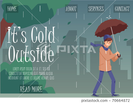 Website page interface for autumn cold season flat vector illustration. Website page interface for autumn cold season flat vector illustration. 70664872