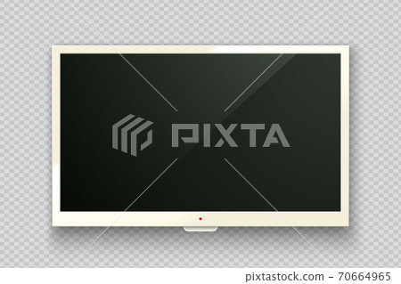 Vector realistic white TV led screen isolated on transparent background. Modern lcd panel Vector realistic white TV led screen isolated on transparent background. Modern lcd panel 70664965