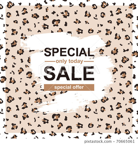 Special sale poster template with leopard pattern Special sale poster template with leopard pattern 70665061