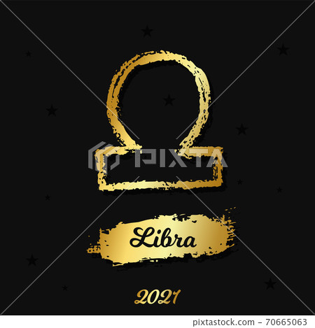 Vector gold zodiac sign. Libra hand drawn Vector gold zodiac sign. Libra hand drawn 70665063