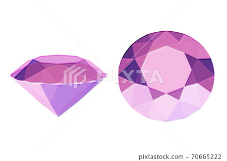 pink ruby stone, precious diamond isolated on white, 3d render 70665222