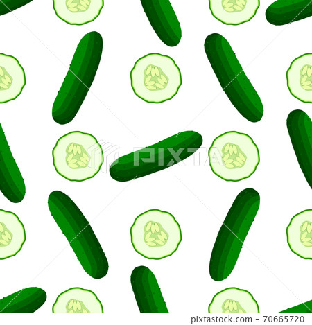 Illustration on theme of bright pattern green cucumber Illustration on theme of bright pattern green cucumber 70665720