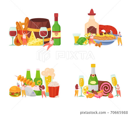 Alcoholic Cocktails Flat Concept 70665988