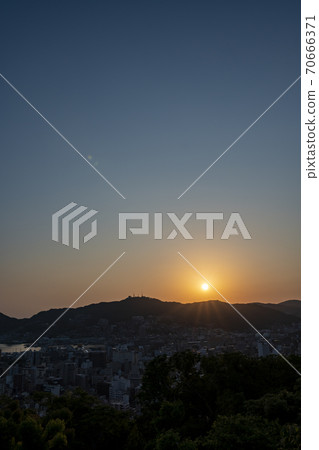 Nagasaki City, Nagasaki Prefecture Evening view of urban area Cityscape 70666371