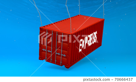 3D rendering,Red container logistics drop down to the sea, economic recession concept, realistic mock-up object. 3D rendering,Red container logistics drop down to the sea, economic recession concept, realistic mock-up object. 70666437